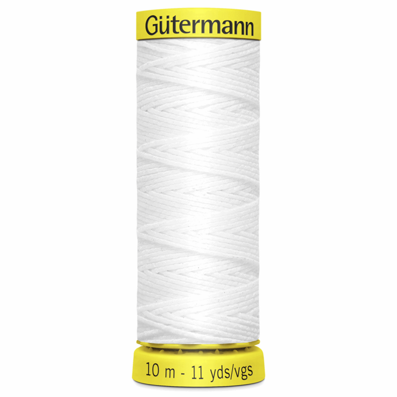 Gütermann - Elastisk tråd - 10 m - vit