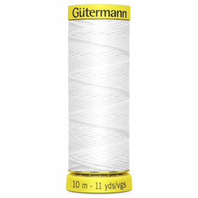 Gütermann - Elastisk tråd - 10 m - vit
