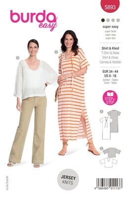 Burda 5893 - Blus, Klänning- Dam