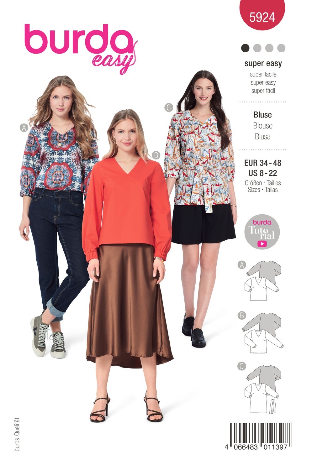 Burda 5924 - Blus - Dam