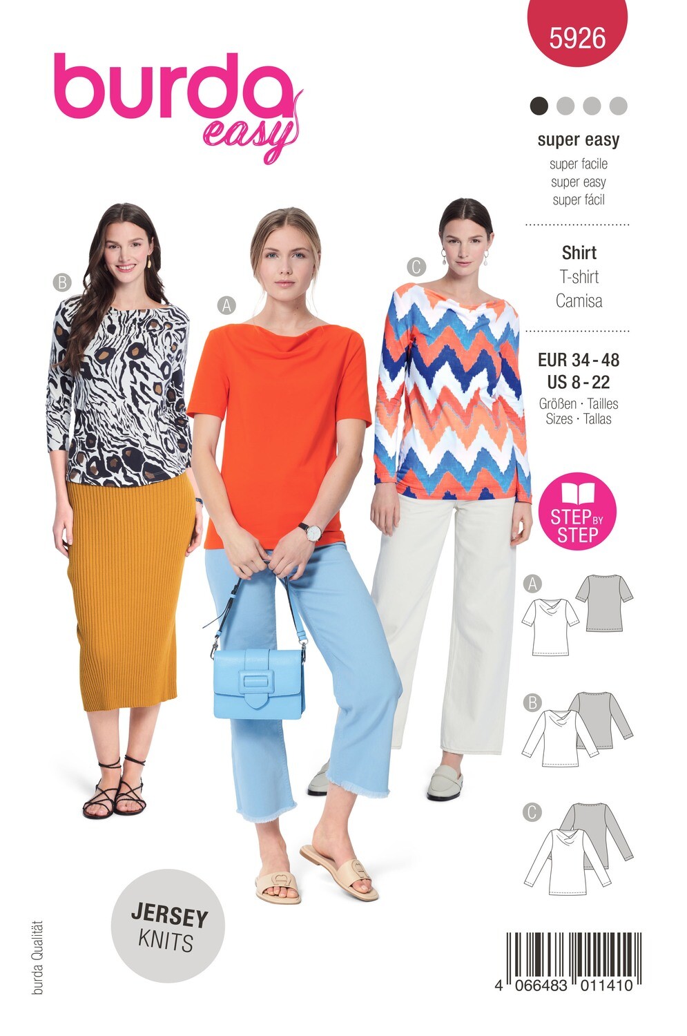 Burda 5926 - T-shirt - Dam
