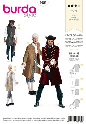Burda 2459 - Pirat, Casanova - Herr