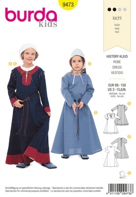 Burda 9473 - Historisk klänning - Barn