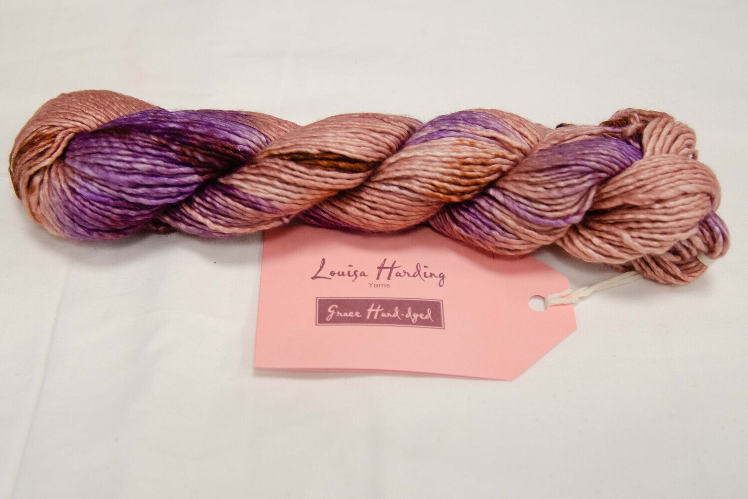 Louisa Harding - Grace handdyed garn - nr 11 - melerad lila/rosa/brun