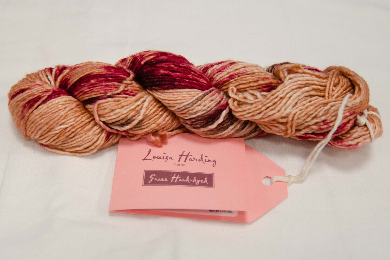 Louisa Harding - Grace handdyed garn - nr 19 - melerad rosa/röd/brun