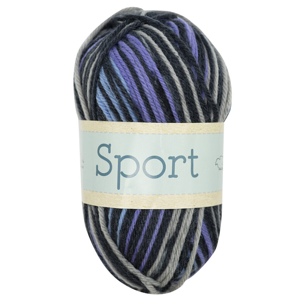 Falkgarn Sport, 100 gr - 1031 Svart/Grå/Lila