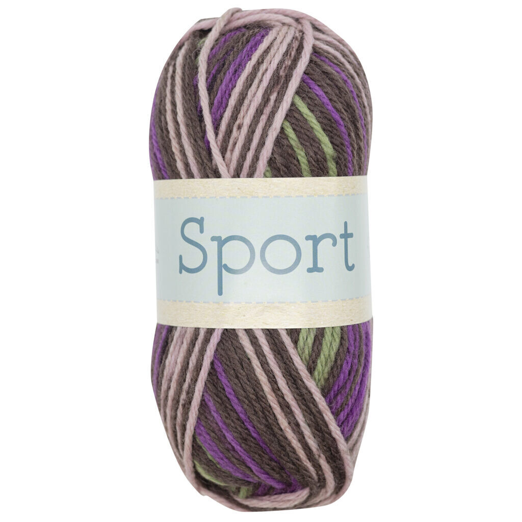 Falkgarn Sport, 100 gr - 1030 Grön/Brun/Lila