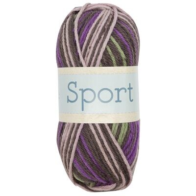Falkgarn Sport, 100 gr - 1030 Grön/Brun/Lila