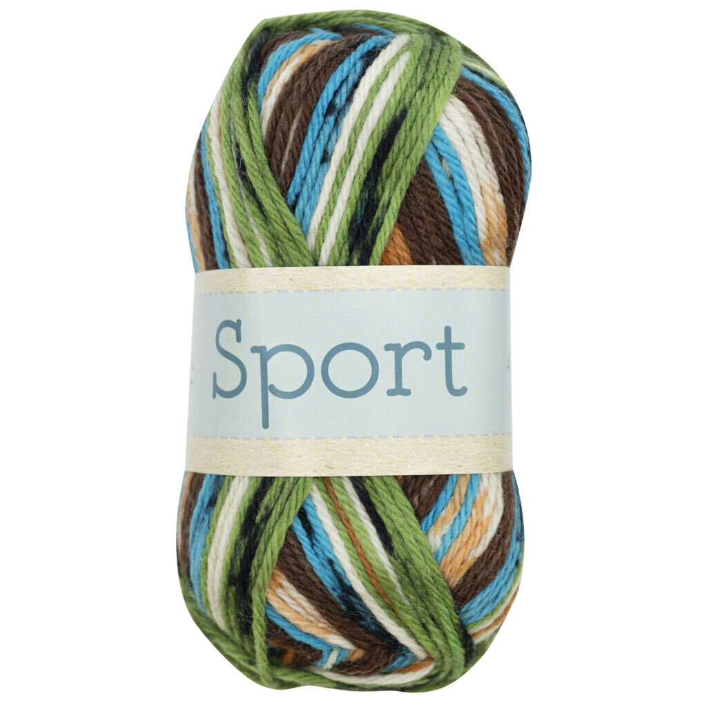 Falkgarn Sport, 100 gr - 1028 Brun/Orange/Grön