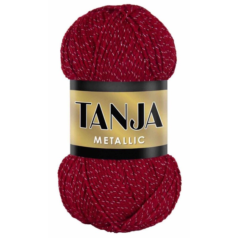 Falkgarn Tanja Metallic, 100 gr -8351 Röd glitter