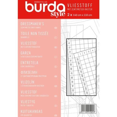 Burda Vliesstof med centimerterstora kvadrater