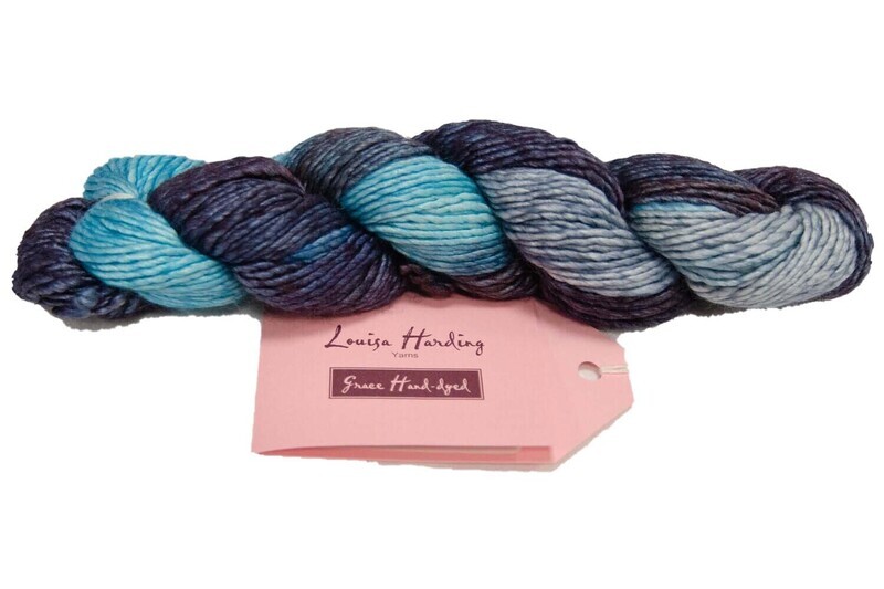 Louisa Harding - Grace handdyed garn - nr 40 - melerad blå