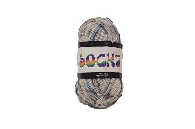 Falkgarn Sockz 50 gr - nr 108 - multi-  vit, grå, blå