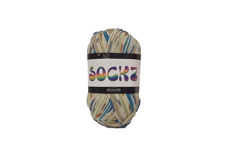 Falkgarn Sockz 50 gr - nr 106 - multi-  blå, grön, beige