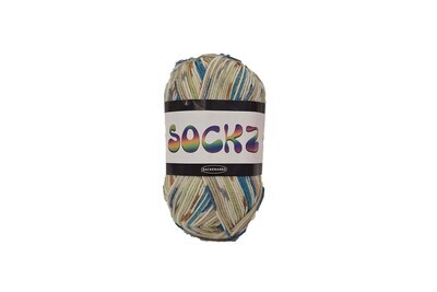 Falkgarn Sockz 50 gr - nr 106 - multi-  blå, grön, beige