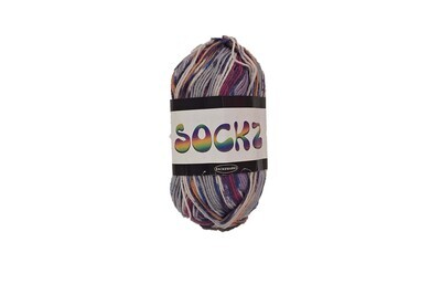 Falkgarn Sockz 50 gr - nr 101 - multi-  lila, vinröd, orange