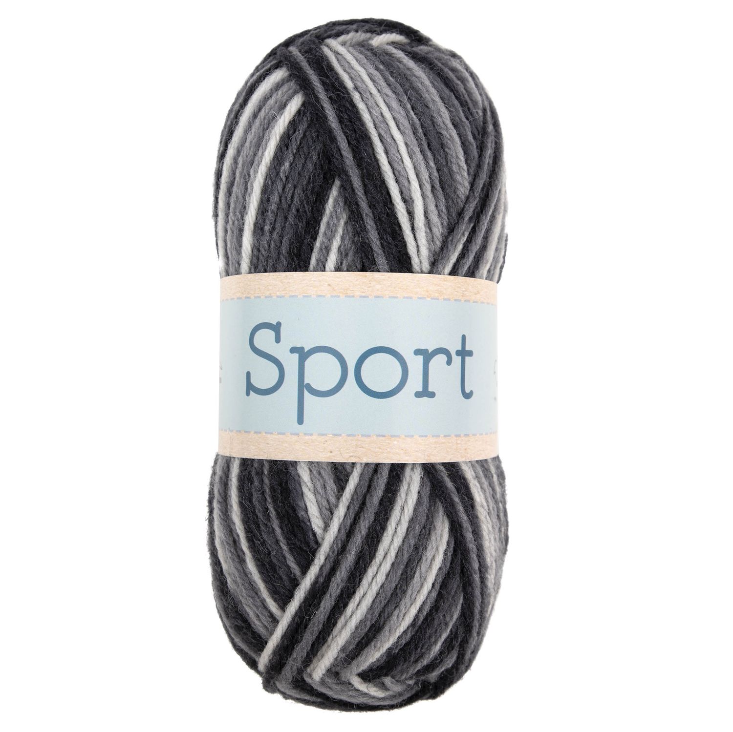 Falkgarn Sport, 100 gr - 1023 Svart/Grå