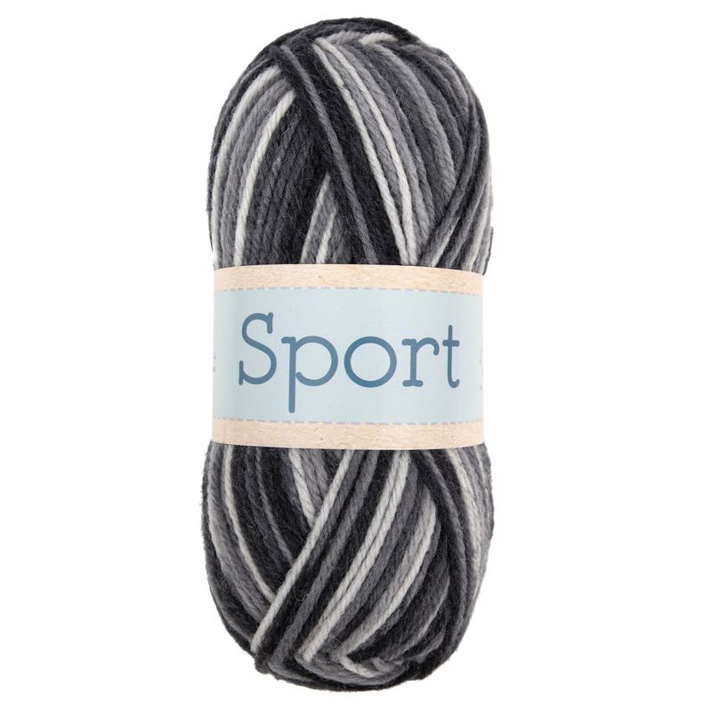 Falkgarn Sport, 100 gr - 1023 Svart/Grå