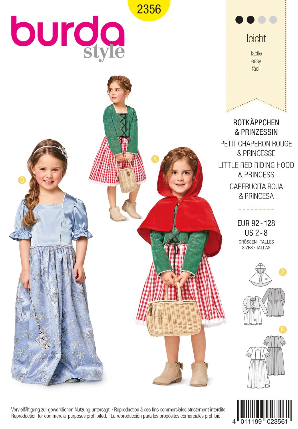 Burda 2356 - Little Red Riding Hood &amp; Princesse