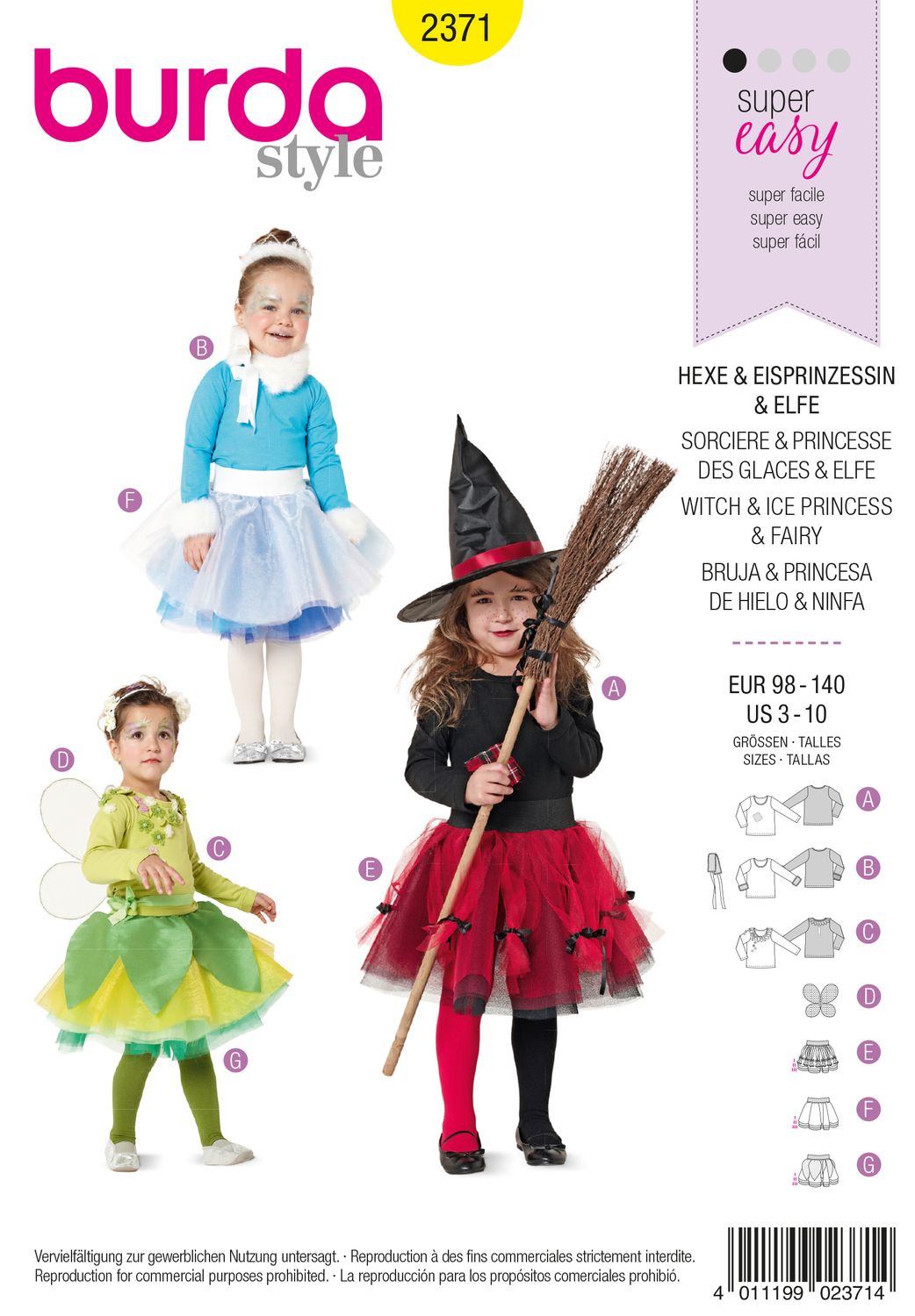 Burda 2371 - Witch &amp; Ice Princess &amp; Fairy