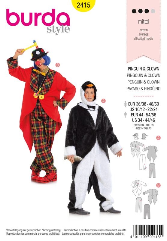 Burda 2415 - Clown &amp; Penguin