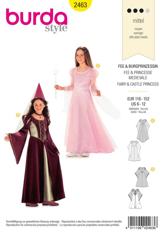 Burda 2463 - Fee &amp; Princess Medievale