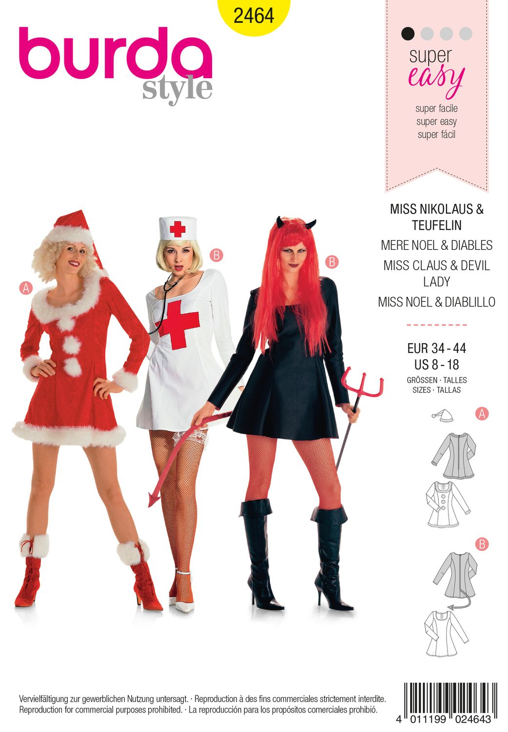 Burda 2464 - Mrs Claus &amp; Devil