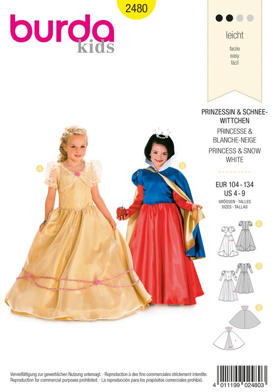 Burda 2480 - Princess &amp; Snowwhite