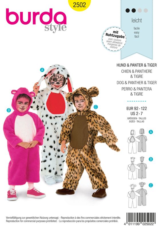 Burda 2502 - Dog &amp; Panther &amp; Tiger
