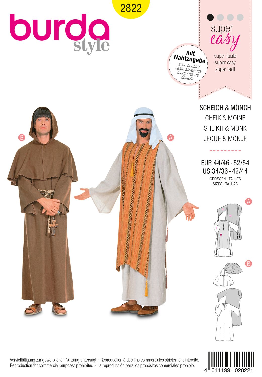 Burda 2822- Sheich &amp; Mönch