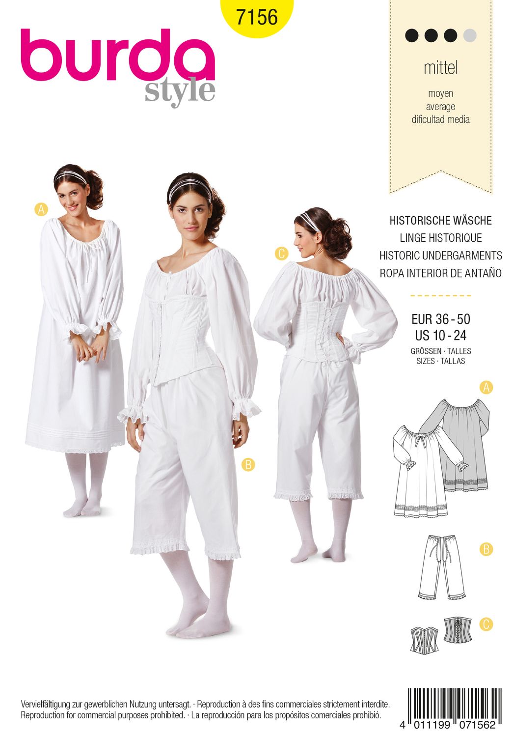 Burda 7156 - Historic undergarments