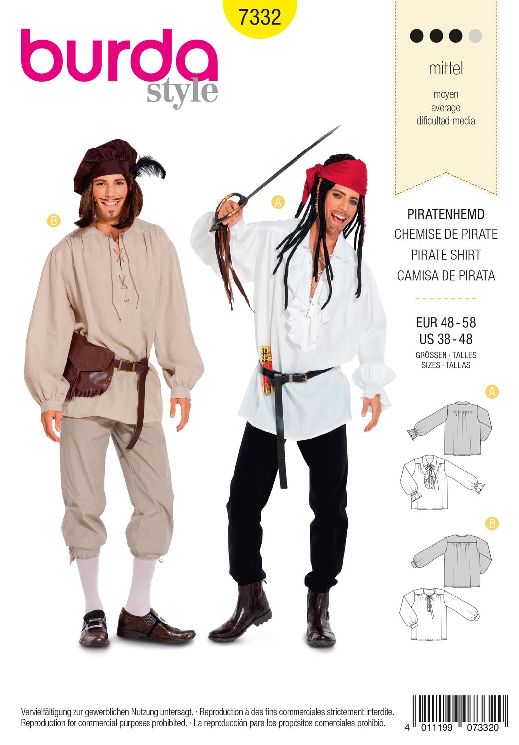 Burda 7332 - Pirate Shirt