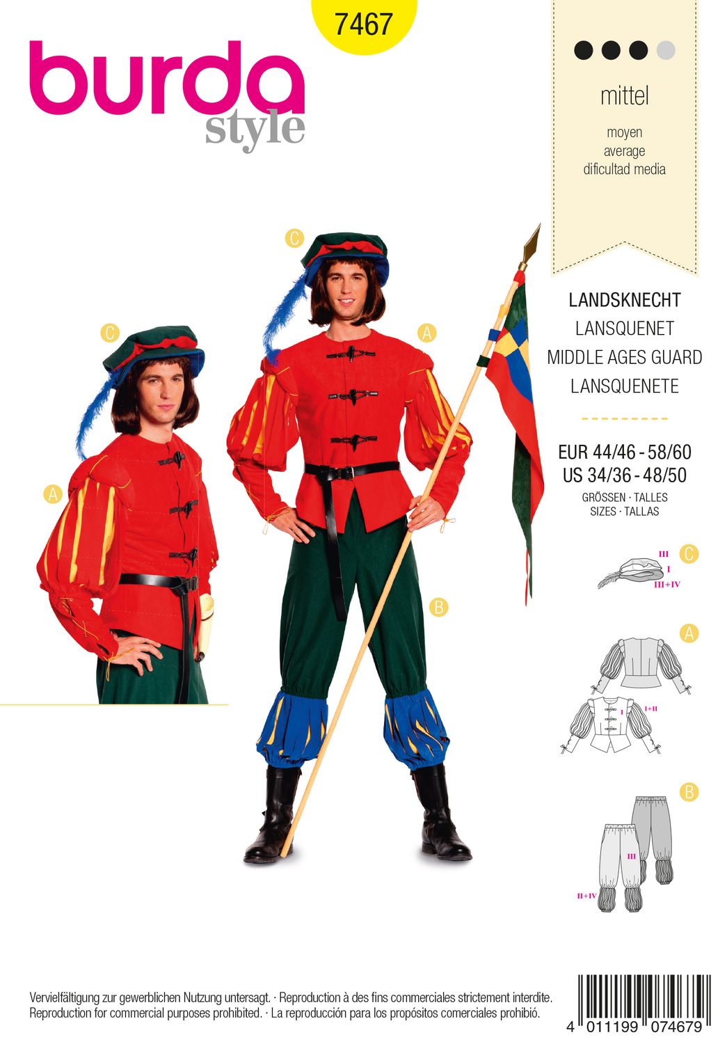 Burda 7467 - Middle ages guard
