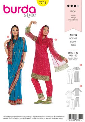 Burda 7701 - Indian Clothes