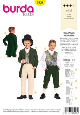 Burda 9528 - Biedermeier Costume with waistcoat