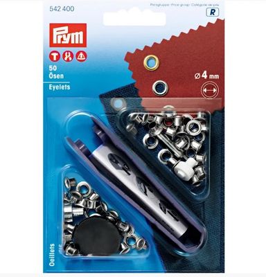 Prym öljetter utan ändbrickor, förnicklade, 4 mm - 50 st
