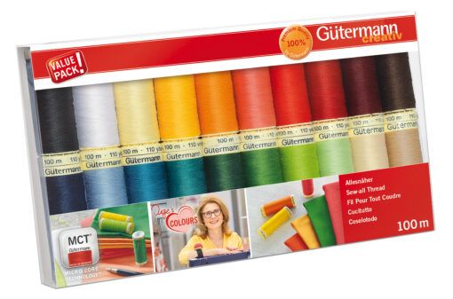 Gütermann gift box thread set - All fabrics thread 100 m - 20 rolls