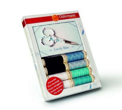 Gütermann gift box thread set with scissors - All fabrics thread 100 m - 8 rolls