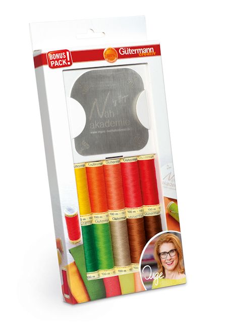 Gütermann gift box thread set with sign and ironingpattern - All fabrics thread 100 m - 10 rolls