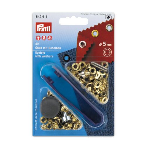 Prym öljetter, förgyllda, 5 mm - 40 st