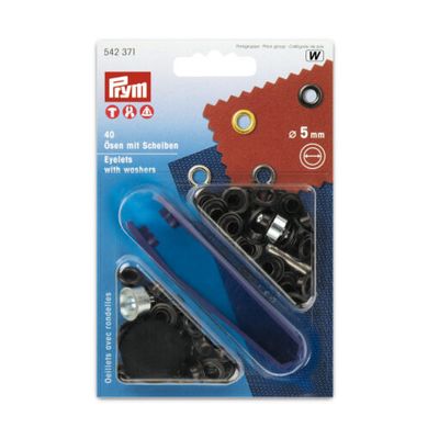 Prym öljetter, svart oxid, 5 mm - 40 st