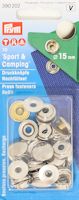 Prym nittryckknapp &quot;Sport och Camping&quot;, förnicklade, 15 mm - 10 st