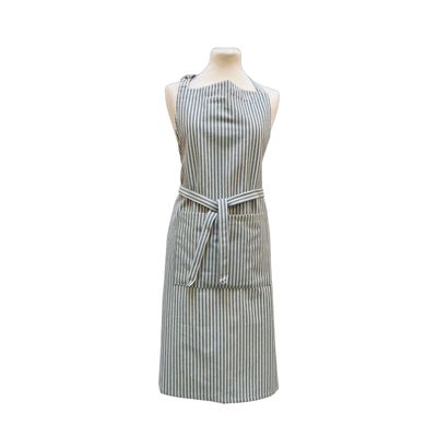 Striped aprons in recycled cotton - grey &amp; white