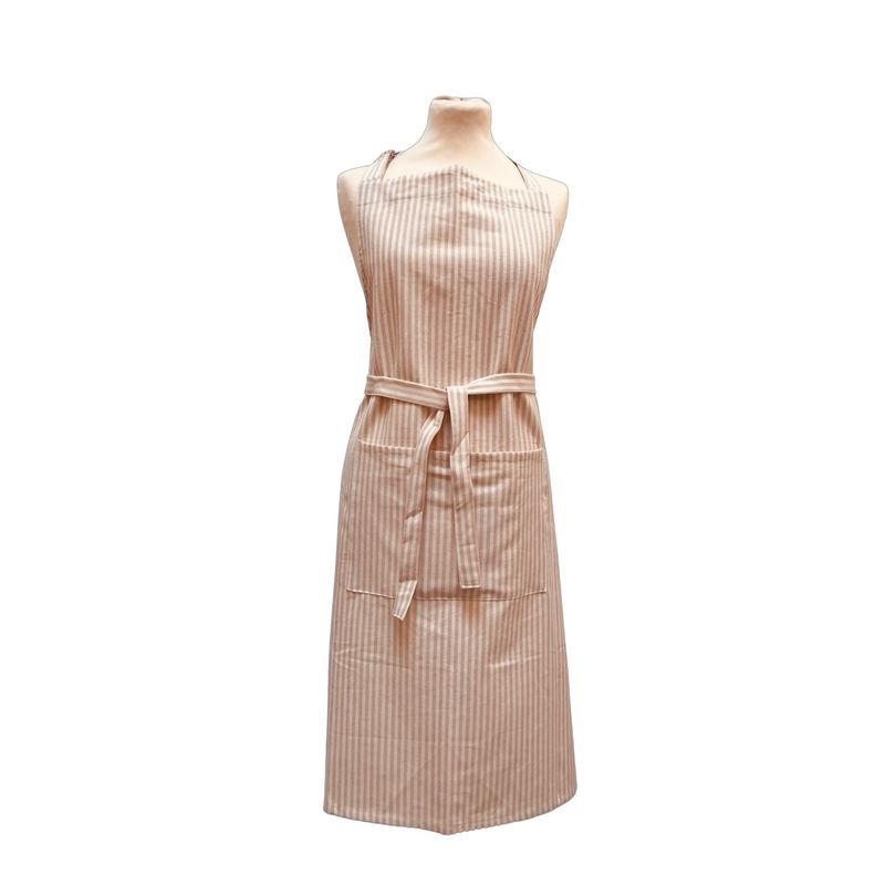 Striped aprons in recycled cotton - pink &amp; white