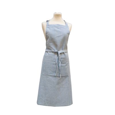Striped aprons in recycled cotton - blue &amp; white