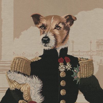 Pudefront med motiv - Handsome dog Terrier &quot;Officer of Waterloo&quot;