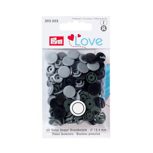 Prym Love nittryckknappar 12,4 mm - 30 st - grå mix