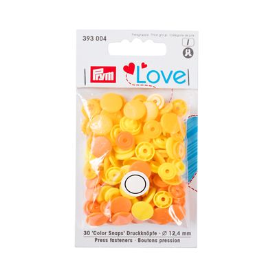Prym Love nittryckknappar 12,4 mm - 30 st - orange/gul