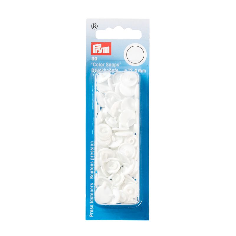 Prym Love nittryckknappar &quot;rund&quot; 12,4 mm - 30 st - vit