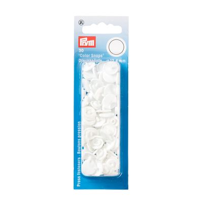 Prym Love nittryckknappar &quot;rund&quot; 12,4 mm - 30 st - vit